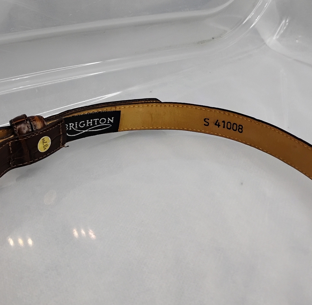 Brighton Brown and Tan Leather Belt - Picture 2 of 12